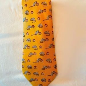 Hermes Luxury silk designer beige neck tie